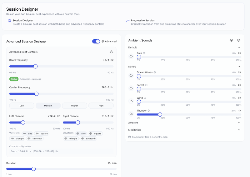 BinauralFlow Session Creator